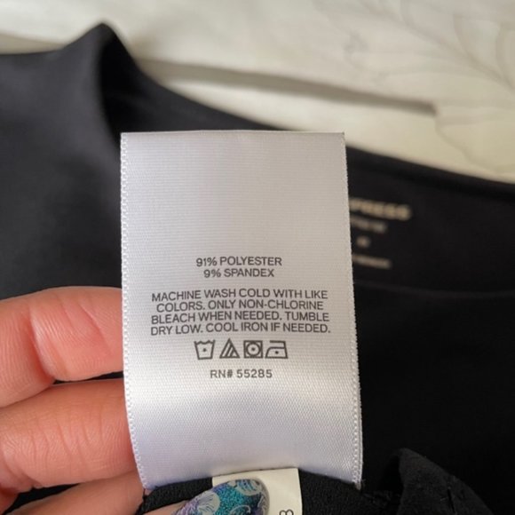 Express Black Fitted Double Layer Crew Neck Tee, XSmall - Picture 5 of 5